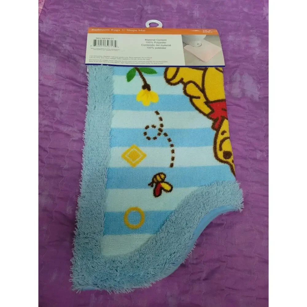 Winnie the Pooh Blue U-Shaped Cartoon Bathroom Mat New